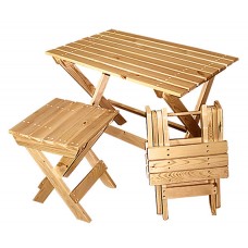 Набор складной мебели из дерева (Стол+4 стульчика)