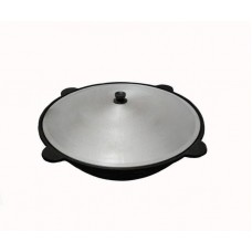 Казан чугунный с алюминиевой крышкой 16 л плоское дно